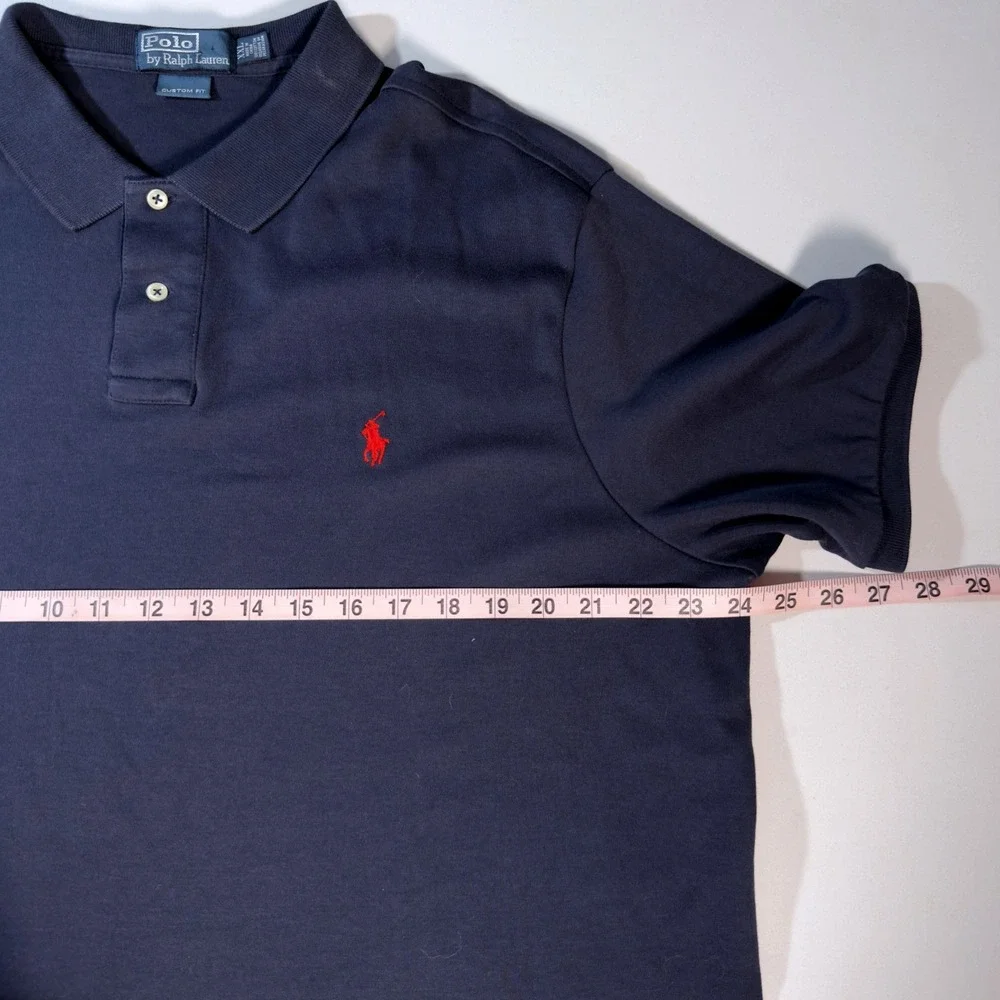 Polo Ralph Lauren Polo Shirt Mens XXL Navy Blue Custom Fit Short Sleeve